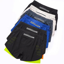 Load image into Gallery viewer, Men’s 2-in-1 Running Shorts – Quick-Dry Double Layer Gym Shorts for Training, Workout &amp; Bodybuilding (Black)
