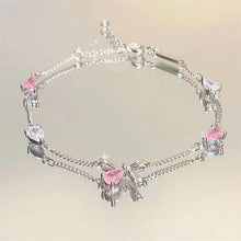 Load image into Gallery viewer, Shiny Pink Crystal Cherry Blossom Bracelets For Women Girls Sweet Moon Bow Flowers Zircon Bracelet Party Aesthetic Jewelry
