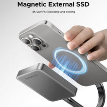 Load image into Gallery viewer, ORICO Mini Magnetic External SSD Portable Solid State 480MB/s Hard Drive for IPhone 16 15 Pro/Max ProRes 4K HDR Record and Store
