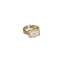 Load image into Gallery viewer, 2023 New Arrival Zircon Watch Adjustable Rings For Women Delicate Jewelry 14k Gold Color Wedding Crystal Rings
