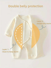 Load image into Gallery viewer, Baby Winter Bodysuit (0–6M) – Thick Cotton Animal Print Onesie for Boys &amp; Girls
