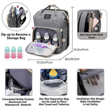 Load image into Gallery viewer, Mommy Bag Lightweight Portable Folding Crib Bed Large-capacity Travel Maternity Bags Baby Backpack Female Mommy Outting Bag
