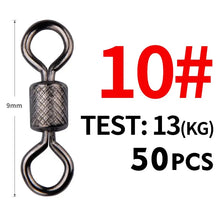Load image into Gallery viewer, MEREDITH Fishing Swivels Ball Bearing Swivel 50PCS/Lot with Safety Snap Solid Rings Rolling Swivel for Carp Fishing Accessories
