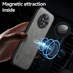 For Honor Magic4 Pro PU Leather Magnetic Car Holder Phone Case Honor Magic 4 Pro 4Pro Magic4 Soft Frame Shockproof Back Cover