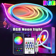 Load image into Gallery viewer, 5V RGBIC Neon Strip Lights – Bluetooth USB LED Ribbon
