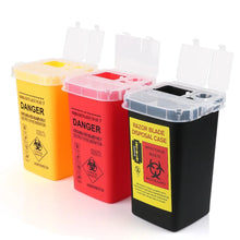 Load image into Gallery viewer, 1L Capacity Sharps Container Medical Needles Bin Biohazard Tattoo Piercing Needles Disposal Collect Box Tattoo Artist Waste Box
