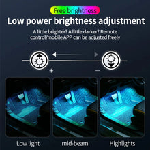 Load image into Gallery viewer, LED Car Interior Ambient Lights Kit - RGB Foot Strip Lighting with Remote &amp; App Music Control
