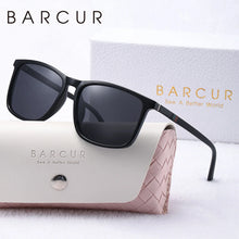 Load image into Gallery viewer, BARCUR Polarized Square Frame Sunglasses for Men and Women – Timeless Fashion UV400 Wave Point Design Casual Style Durable PC Eyewear for Summer Outdoor Driving Travel and Gift Giving
