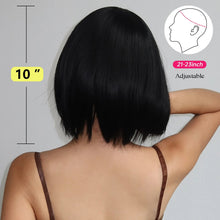 Load image into Gallery viewer, Short Straight Bob Wigs for Women Black Brown Synthetic Natural Hair Wig with Bangs Heat Resistant Cosplay Daily Use Hair
