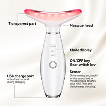 Load image into Gallery viewer, 3 in 1 EMS Neck Face Beauty Device with Thermal Neck Lifting Vibration LED Facial Massager Double Chin Remover Skin Care Tool

