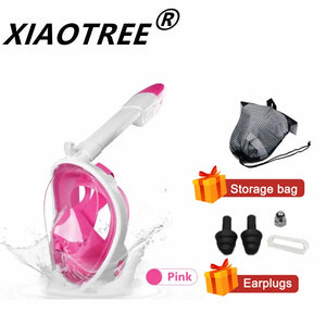 Full Face Children Underwater Snorkeling  Swimming Mask Set Scuba Diving Respirator Masks Anti Fog Safe Breathing for Kids Adult