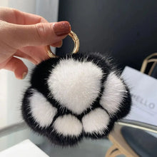 Load image into Gallery viewer, Cat Paw Plush Keychain – Cute Fluffy Faux Fur Pendant for Bags &amp; Keys
