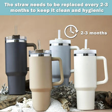 Load image into Gallery viewer, 6Pcs 31cm Vacuum Cup Straws with Cleaning Brush for Stanley 40oz Adventure Quencher Insulated Cup Travel Tumbler Reusable Straw
