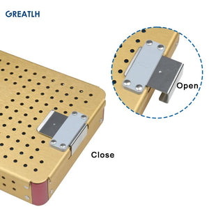 Aluminium Alloy Sterilization Tray Case for Holding Instrument Sterilization Box with Silicone Pad