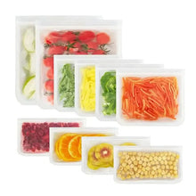 Load image into Gallery viewer, Reusable Silicone Food Storage Bags – Leakproof Zip Containers
