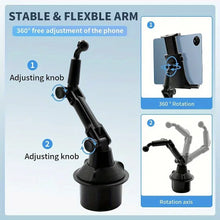 Load image into Gallery viewer, ABS Material Waterproof Car Cup Holder Mount for Tablets and Phones, Heavy Duty Expandable Base for Auto Vehicles
