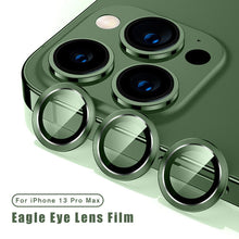 Load image into Gallery viewer, Camera Lens Ring For iPhone 13 14 12 Pro Max Mini Full Cover Metal Ring Tempered Glass On iPhone13pro  Back Screen Protector Camera Tempered Glass Protective Film Aluminum Alloy Camera Lens Cover
