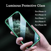Load image into Gallery viewer, Full Cover Luminous Screen Protectors for IPhone 11 12 13 Pro Max Mini Glowing Tempered Glass for IPhone Xs MAX X XR SE Glass Luminous Screen Protectors Tempered-Glass Screen Protector Compatible with iPhone
