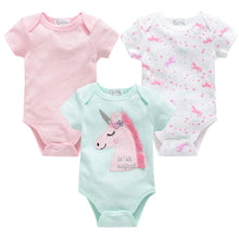 Load image into Gallery viewer, 3/6 PCS Baby Cotton Bodysuits Set Short Sleeve Summer Outfits for Newborn Boys &amp; Girls 0–12 Months
