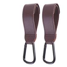 Load image into Gallery viewer, Baby Stroller Hook PU Leather Adjustable Pram Bag Hanger Travel Accessory
