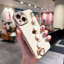 Load image into Gallery viewer, Luxury Love Heart Elegant Sparkle Case With Chain Bracelet Strap Soft Protective Bumper Cover Compatible with iPhone  Bracelet soft case for iPhone 12 Pro Max 11 pro max X XS XR 7 8 Plus Stylish Phone Cover
