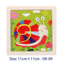Load image into Gallery viewer, 11cm/4.33in Kids Wooden Jigsaw Puzzle Games Cartoon Animal Vehicle Pattern Children Montessori Educational Toys

