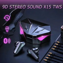 Load image into Gallery viewer, X15 TWS Gaming Earbuds Wireless Bluetooth Earphones With Mic Bass Audio Sound Positioning 9D Stereo Music HiFi Headset For Gamer
