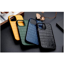 Load image into Gallery viewer, Unique Leather Case For iPhone 13 14 11 12 Pro Max XR X XS Strong Hard Shockproof Cover Green Leather Cover Classic Fashion Case for iPhone Protective Case
