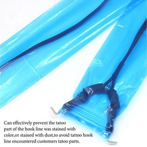 100Pcs Disposable Tattoo Clip Cord Sleeves Covers Bags Black/Pink/Blue Plastic Protection Tattoo Machine Bags Tattoo Equipment