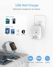 Load image into Gallery viewer, TESSAN Multi Outlet Splitter with 8 AC Outlets &amp; 3 USB (1 USB C) Surge Protector Multi Outlet Extender for Home Office Dorm
