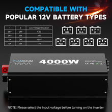Load image into Gallery viewer, 2500W/3000W/4000W Power Inverter Pure Sine Wave DC 12V To AC 110V 120V with Remote Control and USB LCD Display For Vehicles RV
