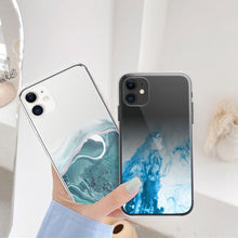 Load image into Gallery viewer, Luxury Marble Transparent Phone Case For iPhone 11 12 Pro XS Max X XR 7 8 Plus Soft Silicone Shockproof Cover  Green Marble Design Gold Sparkly Glitter Protective Stylish Slim Thin Cute Case for Phone
