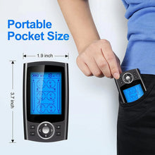 Load image into Gallery viewer, TENS Unit 24 Modes EMS Muscle Stimulator for Pain Relief Rechargeable TENS Machine Massage Physical therapy 10 electrode Pads
