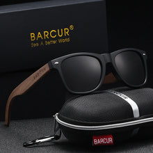Load image into Gallery viewer, BARCUR Black Walnut Polarized Sunglasses for Men UV400 Sunscreen Protection Wooden Frame Polarized Lenses Presented in an Original Brand Box for Summer

