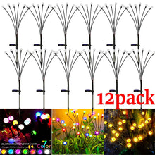 Load image into Gallery viewer, 12Pack Solar LED Starburst Firefly Lights – IP66 Waterproof Garden &amp; Lawn Decoration
