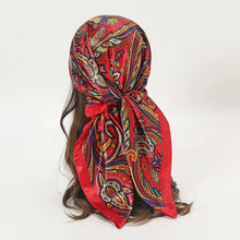 Load image into Gallery viewer, Satin Square Scarf – Elegant 2025 Print Hijab, Shawl &amp; Hair Wrap
