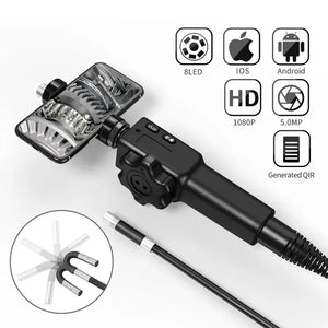 5.5MM/8.5MM 2.0MP 180 Degree Steering Industrial Borescope Endoscope Cars Inspection Camera With 6 LED for iPhone Android PC