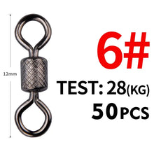Load image into Gallery viewer, MEREDITH Fishing Swivels Ball Bearing Swivel 50PCS/Lot with Safety Snap Solid Rings Rolling Swivel for Carp Fishing Accessories
