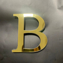 Load image into Gallery viewer, Gold Mirror 3D Letter Wall Stickers – Acrylic Peel &amp; Stick Decor
