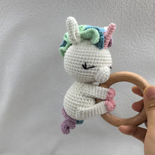 Load image into Gallery viewer, Baby Security Blanket Towel Feeding Bib Soft Towel Cotton Burping Cloth Infant Shower Gift Knitted Lovely Animal Rattle Sleep To
