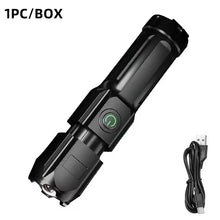Load image into Gallery viewer, LED Camping Torch Flashlight High Power Rechargeable USB Spotlight Zoom Lantern Built-in Battery For Fishing Outdoor Waterproof
