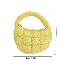 Load image into Gallery viewer, Fashion Mini Puffer Tote Bag Quilted Circle Phone Purse Elegant Purple Soft Nylon Padded Key Pouch Simple Trend Handbag
