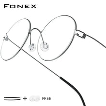 Load image into Gallery viewer, FONEX Screwless Round Eyeglasses – Titanium Alloy Frame for Men &amp; Women
