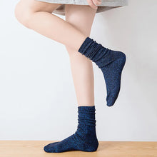 Load image into Gallery viewer, Fashion Women&#39;s Socks Golden Silver Silk Socks Spring Autumn Harajuku Retro Shiny Filigree Socks Women Breathable Glitter Socks
