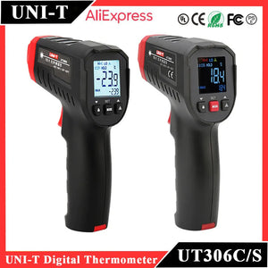 UNI-T UT306S UT306C Digital Thermometer Non Contact Household Industrial Infrared Laser Temperature Tester Meter Gun -50℃-500℃