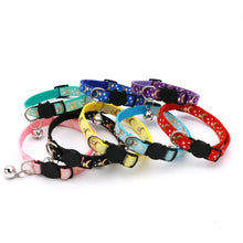 Load image into Gallery viewer, Cat Collar with Bell – Adjustable Star &amp; Moon Pet Necklace
