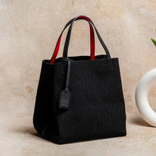Load image into Gallery viewer, CHCH Tote Bag New Large Capacity Black Simple Knitted Shopping Bag 27*20*28cm
