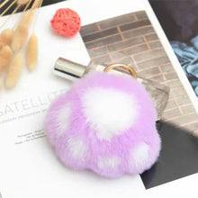 Load image into Gallery viewer, Cat Paw Plush Keychain – Cute Fluffy Faux Fur Pendant for Bags &amp; Keys

