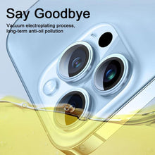Load image into Gallery viewer, 3D  Protective Glass Camera Protector Cover For iPhone 13 Pro Max i Phone 13Pro 13 Mini Rear Lens Metal Ring Protect Camera Lens Case Individual Metal Scratch Resistant HD Clear Case Tempered Glass Camera Case
