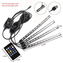 Load image into Gallery viewer, Universal RGB LED Car Interior Lights - 8-Color Ambient Strip Lamps with Music Control
